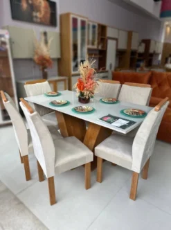 Mesa Classic 160x80 C/ 6 Cadeiras Lisboa Prm