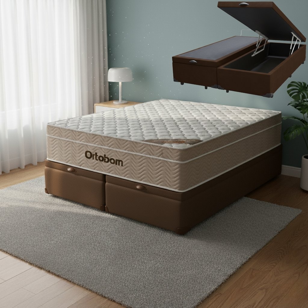 Colchao-Queen-Airtech-Springpocket-Base-Box-Bau-Marrom