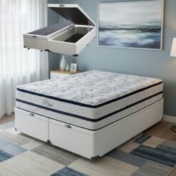 Colchão Queen Blue + Base Box Baú Queen TD