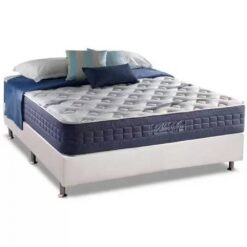 Colchão Casal Blue Sea D28 + Base Box Corino TD