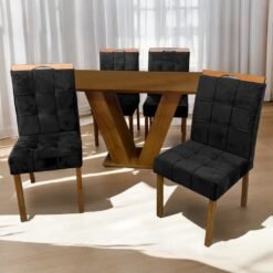 Mesa Classic 120x80 Tampo Laminado com 4 Cadeiras Sophia TD