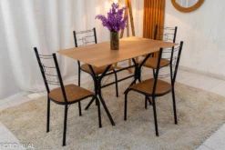 Mesa Paraty 4 Cadeiras Tampo Madeirado 120×75 RF