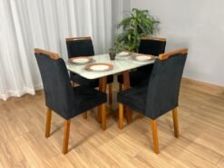 Mesa de Jantar Bali 120×80 Com 4 Cadeiras LD