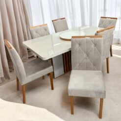 Mesa de Jantar Astrid com 6 Cadeiras TD