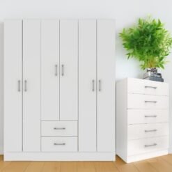 Guarda-Roupa 6 Portas Jamaica + Cômoda 5 Gavetas Aruba TD