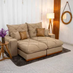 Sofá Retrátil Reclinável Malibu 2.10m D33 e Molas Ensacadas RF