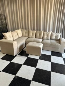 Sofá de Canto 7 Lugares + Puff RA