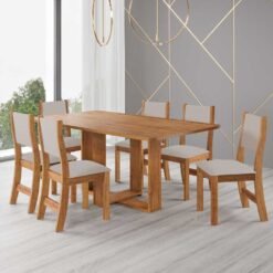 Mesa de Jantar Luna com 6 cadeiras SR